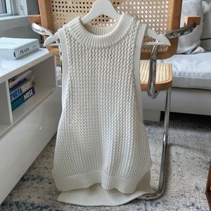 Tibi white crochet top